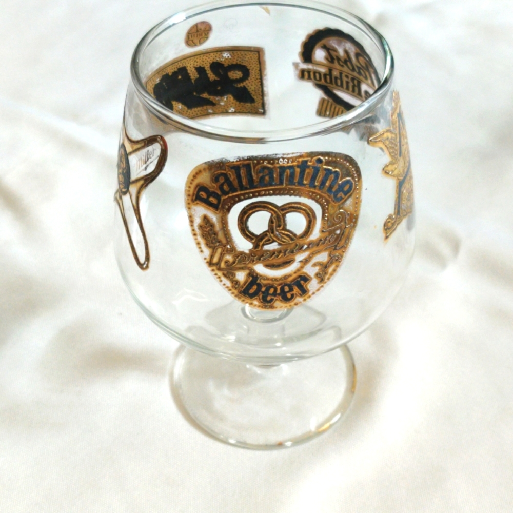 VINTAGE 5  LOGO GOBLET GLASS